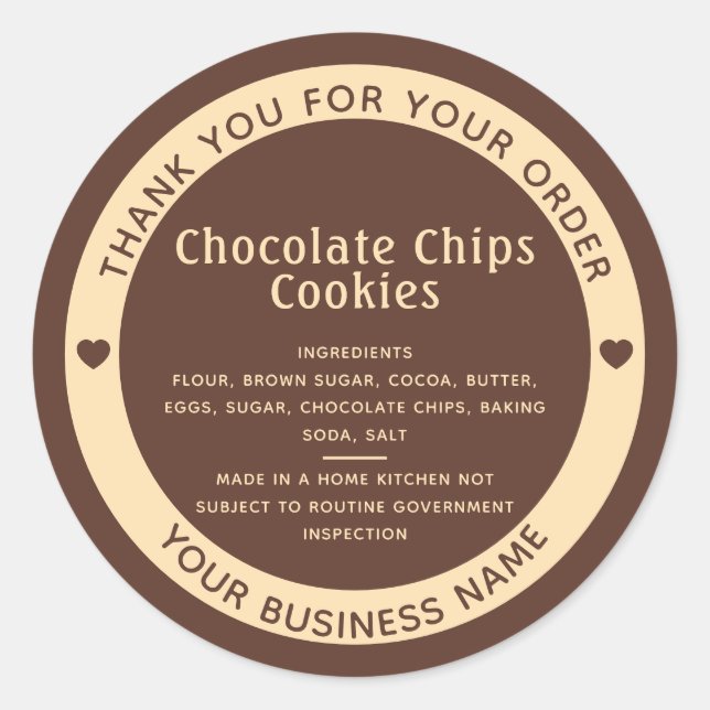Toffee Brown Cottage Law Ingredient Cookie Sticker (Front)