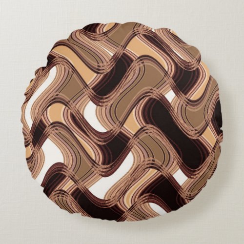 Toffee  Caramel Round Throw Pillow