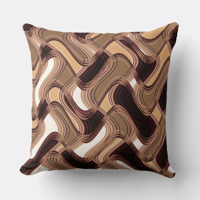 Toffee & Caramel Square Throw Pillow (Front)