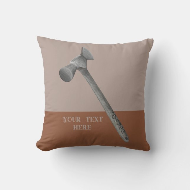 Toffee hammer illustration throw pillow (Front)