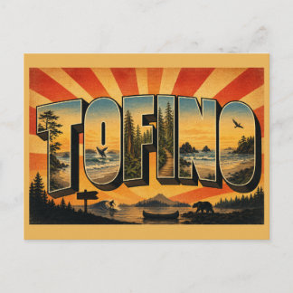 Tofino BC Beach Rainforest Pacific Ocean Art Postcard