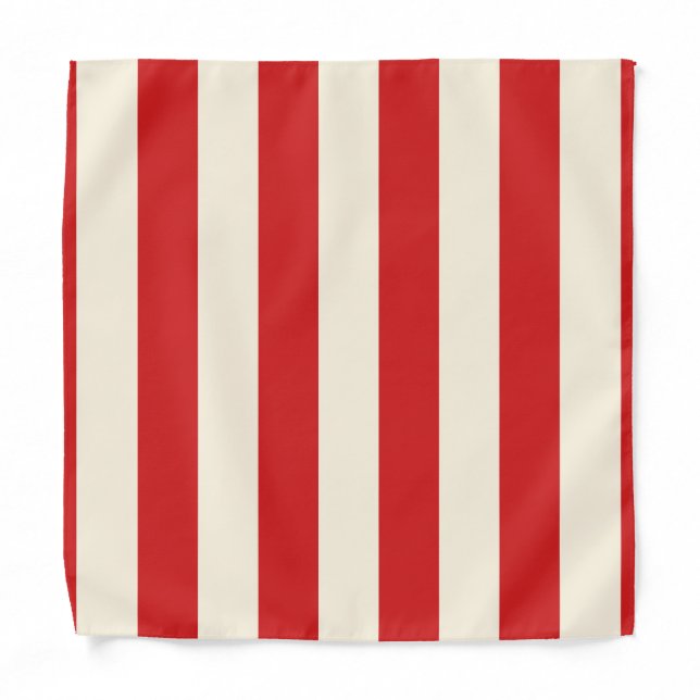 Tofu Cream Postbox Red Stripes Bandana (Front)