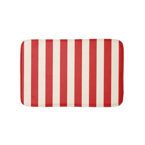 Tofu Cream Postbox Red Stripes Bath Mat