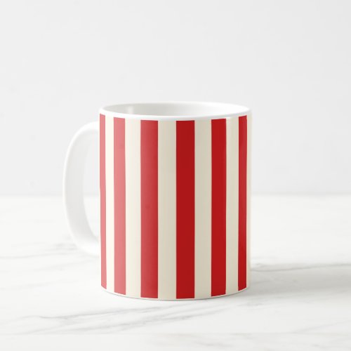 Tofu Cream Postbox Red Stripes Coffee Mug