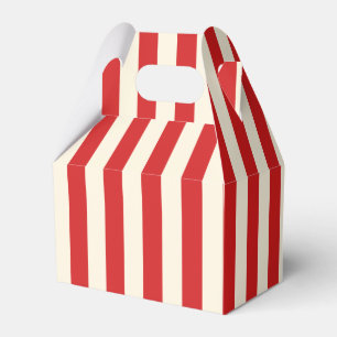 Tofu Cream Postbox Red Stripes Favor Boxes
