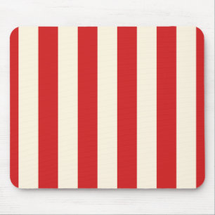 Tofu Cream Postbox Red Stripes Mouse Pad
