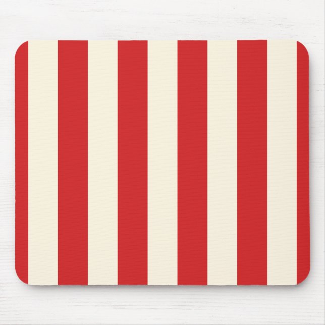 Tofu Cream Postbox Red Stripes Mouse Pad (Front)