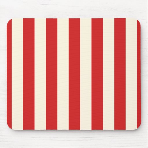 Tofu Cream Postbox Red Stripes Mouse Pad
