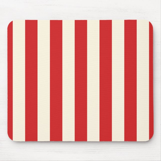 Tofu Cream Postbox Red Stripes Mouse Pad (Front)