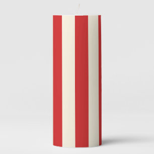 Tofu Cream Postbox Red Stripes Pillar Candle