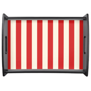Tofu Cream Postbox Red Stripes Serving Tray