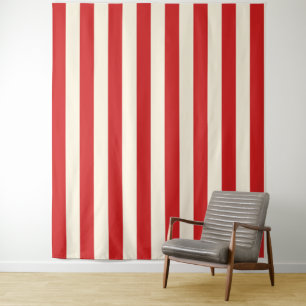 Tofu Cream Postbox Red Stripes Tapestry
