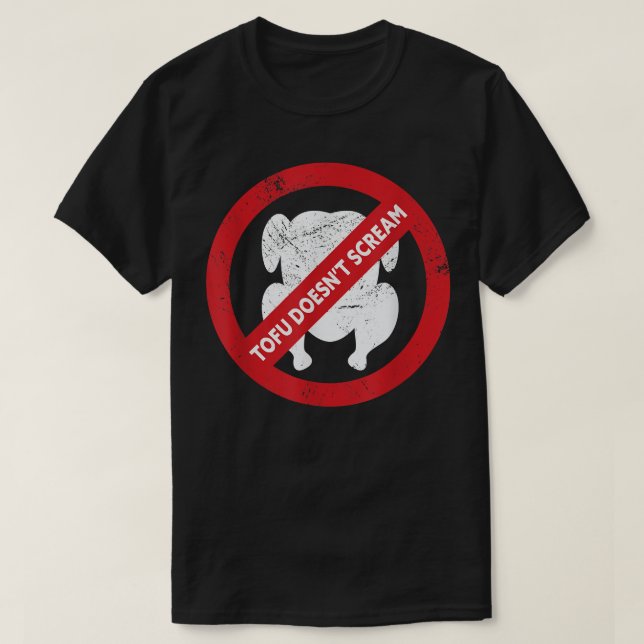 Tofu Doesn't Scream  Vegetable Vegetarian Plant Fu T-Shirt (Design Front)