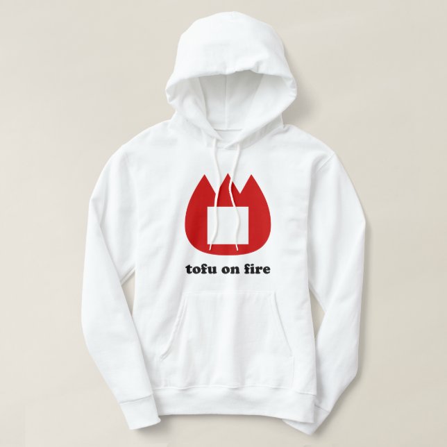 📛 tofu on fire hoodie (Design Front)