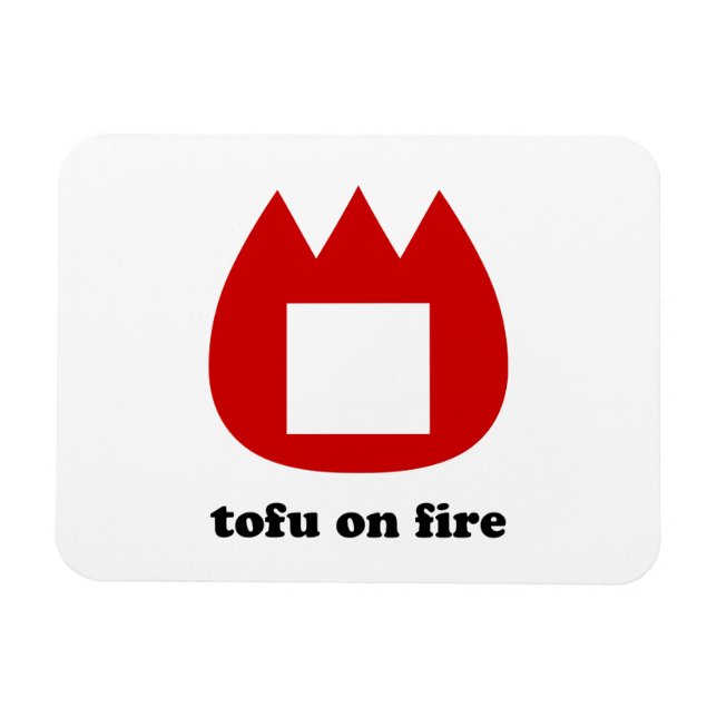 📛 tofu on fire magnet (Horizontal)