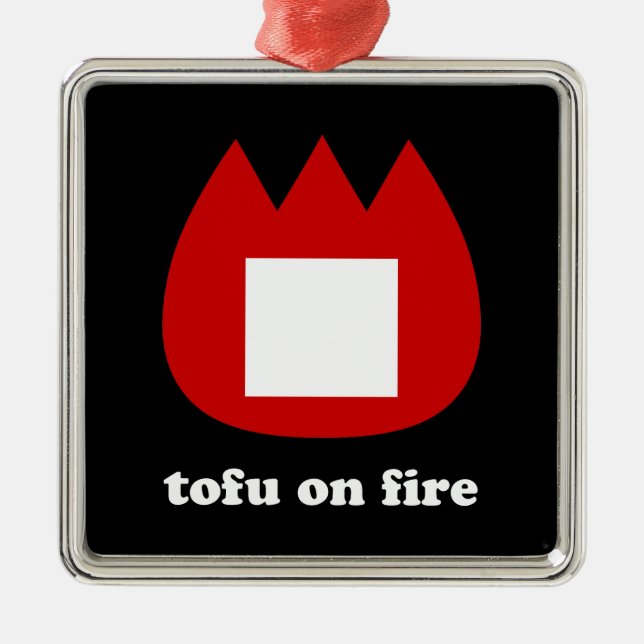 📛 tofu on fire metal ornament (Front)