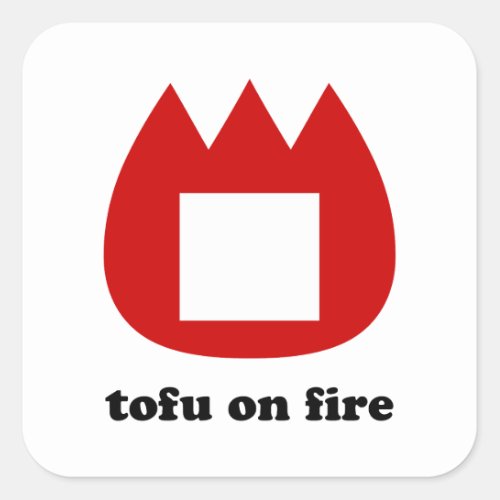  tofu on fire square sticker