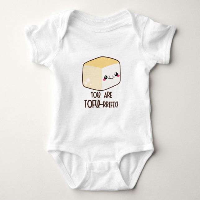 Tofu-rrific Emoji Baby Bodysuit (Front)