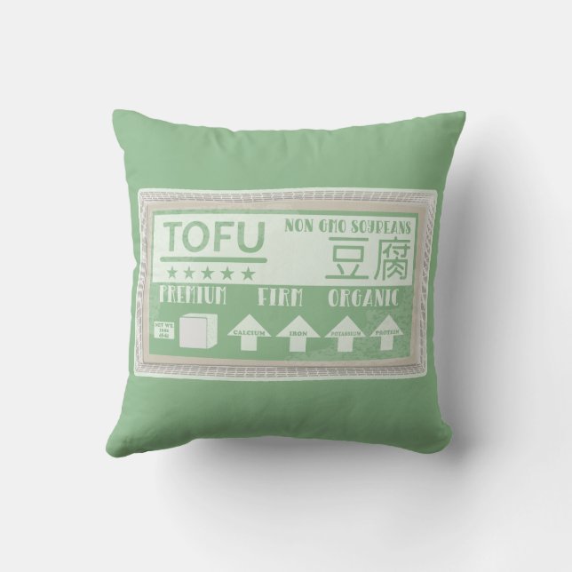Tofu Vegan Vegetarian food Throw Pillow (Back)