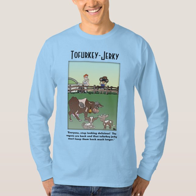 Tofurkey-Jerky Long-Sleeved Men's T-Shirt (Front)