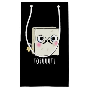Tofuuut Funny Farting Tofu Pun Dark BG Small Gift Bag