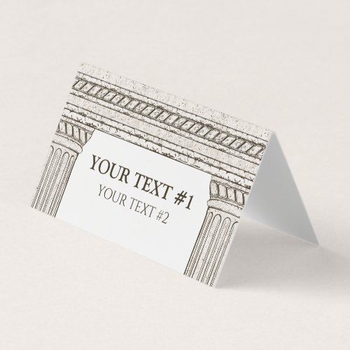 Toga party custom text table card with columns