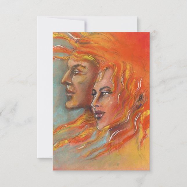 Toga Party Invitation Firey Greek God Goddess (Front)