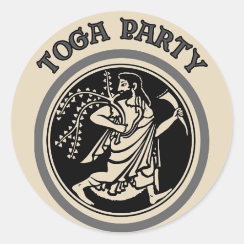 Toga Party Roman Man Classic Round Sticker