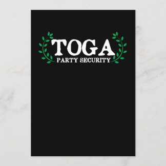Toga Party Security Guard Funny Fraternity Invitation