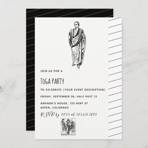 Toga Party Theme Invitation