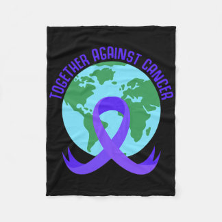 Together Against Cancer Saying For World Cancer Da Fleece Blanket