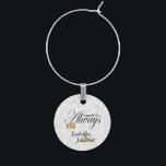 Together Always Wedding Dove Wine Glass Charm<br><div class="desc">Wine Charm. Together Always Wedding Dove with wedding bands and diy text. Makes a great wedding keepsake for the bride and groom. ⭐This Product is 100% Customizable. Graphics and / or text can be added, deleted, moved, resized, changed around, rotated, etc... 99% of my designs in my store are done...</div>