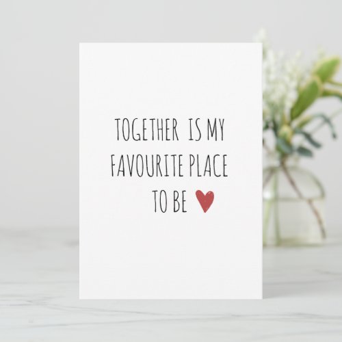 Together Anniversary Valentine Couples Message  Holiday Card