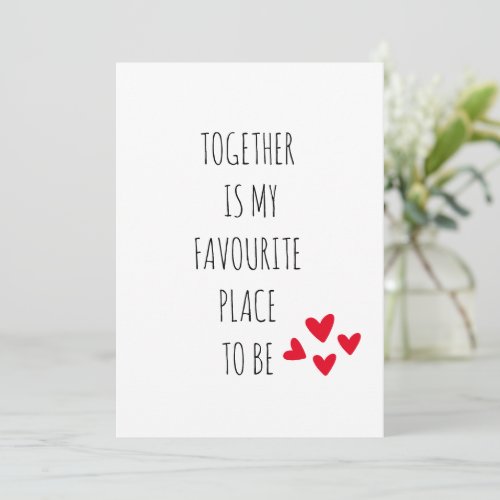 Together Anniversary Valentine Couples Message Holiday Card