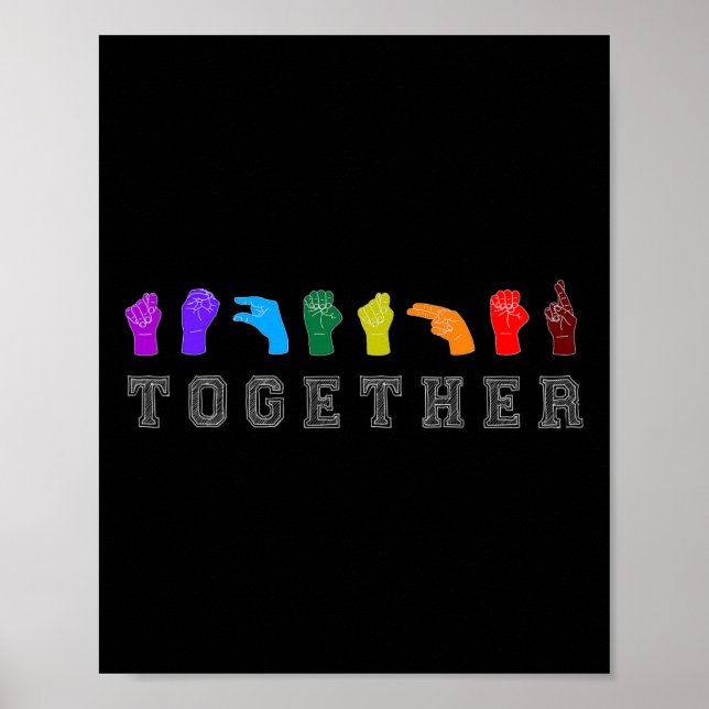 Together ASL Sign Language Handsigns LGBT Awarenes (Front)