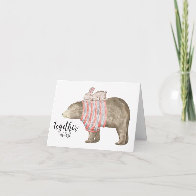 Together at Last, Bear and Bunny Card (Front)