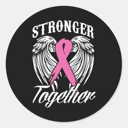 Together Breast Cancer Awareness Month Pink Ribbon Classic Round Sticker