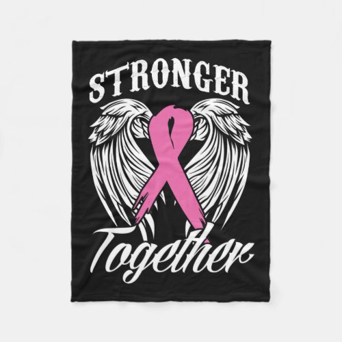 Together Breast Cancer Awareness Month Pink Ribbon Fleece Blanket