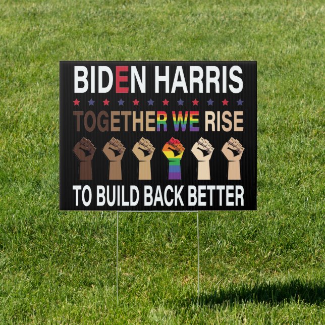 Together Build Back Better Biden Harris Victory Sign (Insitu)