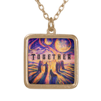Together by the fire Mystical Gold Plated Necklace