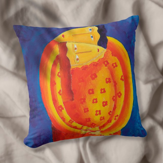 Together Contemporary Art Acrylic Painting Throw Pillow (Creator Uploaded)