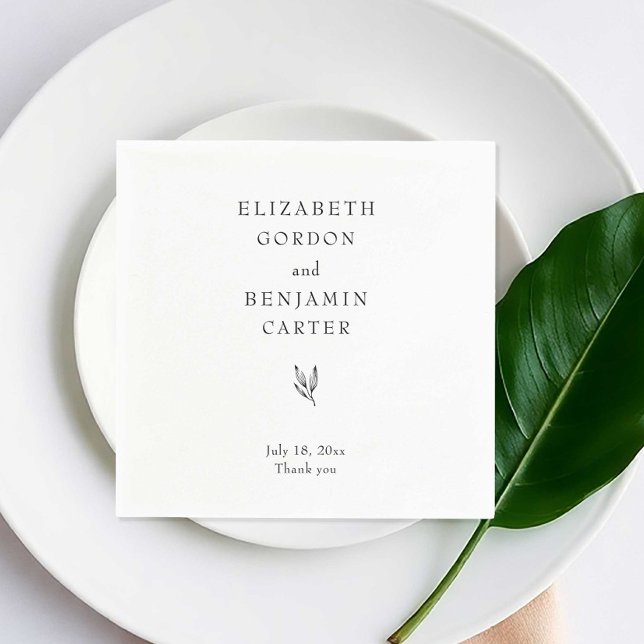 Together Elegant Minimalist Wedding Thank you  Napkins (Creator Uploaded)