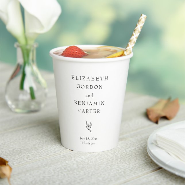Together Elegant Minimalist Wedding Thank you    Paper Cups (Insitu)