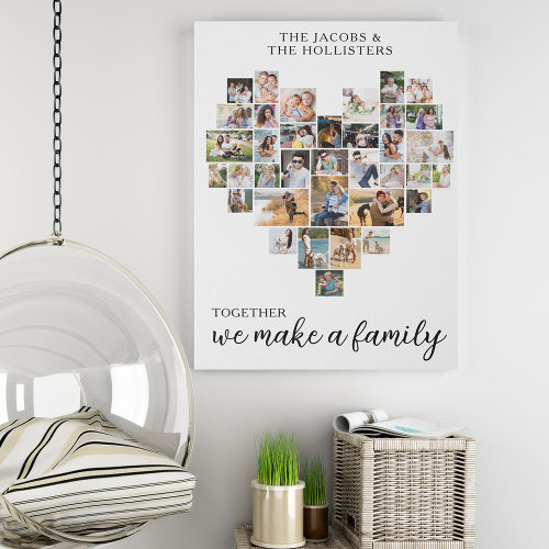 Together Family Love Heart Shape 36 Photo Collage
