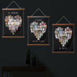 Together Family Name Heart Shape 87 Photo Collage Hanging Tapestry<br><div class="desc">Custom photo display on large wall hanging, further personalized with your family names and custom text, such as "together we make a family". The photo template displays your pictures in a heart shaped photo collages which hold 29 images each, for a total of 87. Your photos are displayed in a...</div>
