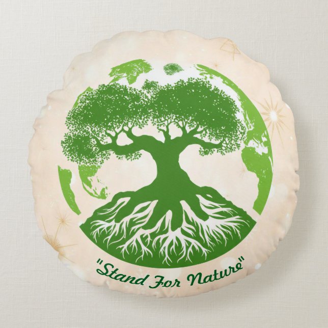 "Together For Nature" Round Pillow (Front)