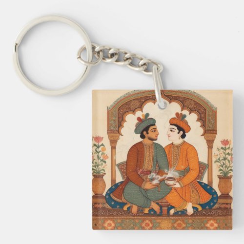 Together for Supper _ Indian Gay Couple Painting Keychain