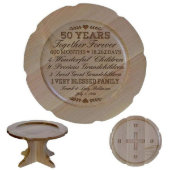Together Forever 50 Years Maple Cake Stand (Front)