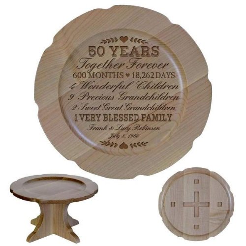 Together Forever 50 Years Maple Cake Stand