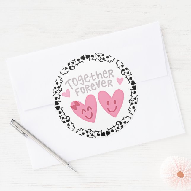 Together Forever Classic Round Sticker (Envelope)